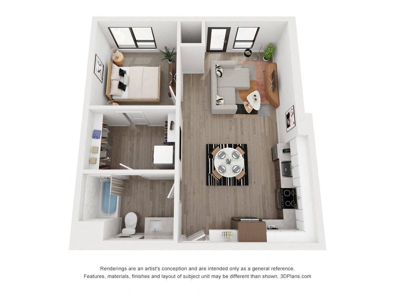 One bedroom floor plan  The Mansion_B11